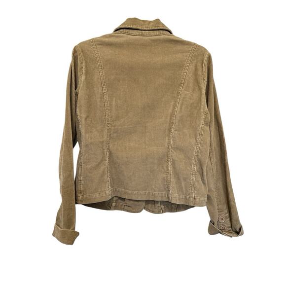 Vintage 90s Y2K era Bill Blass L corduroy jacket light brown/tan cropped blazer - Picture 6 of 11